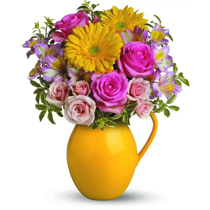 Teleflora's Sunny Day Pitcher Of Charm - TEV27-1A ($62.05)